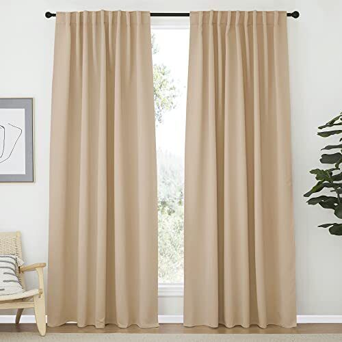 NICETOWN Window Treatment Elegant Curtains - (Biscotti Beige Color) 70 X 84 1 P