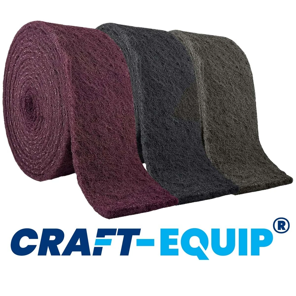Craft-Equip 5m Schleifvlies Rolle Schleifmatte Schleifpads Vlies KFZ Holz Metall