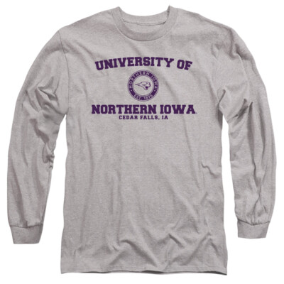 Uni of Northern Iowa Adult Long Sleeve T-Shirt Circle, Athletic Heather, S-3XL