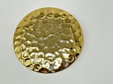 Vintage Goldtone Hammered 1.75" Round Scarf Dress Clip