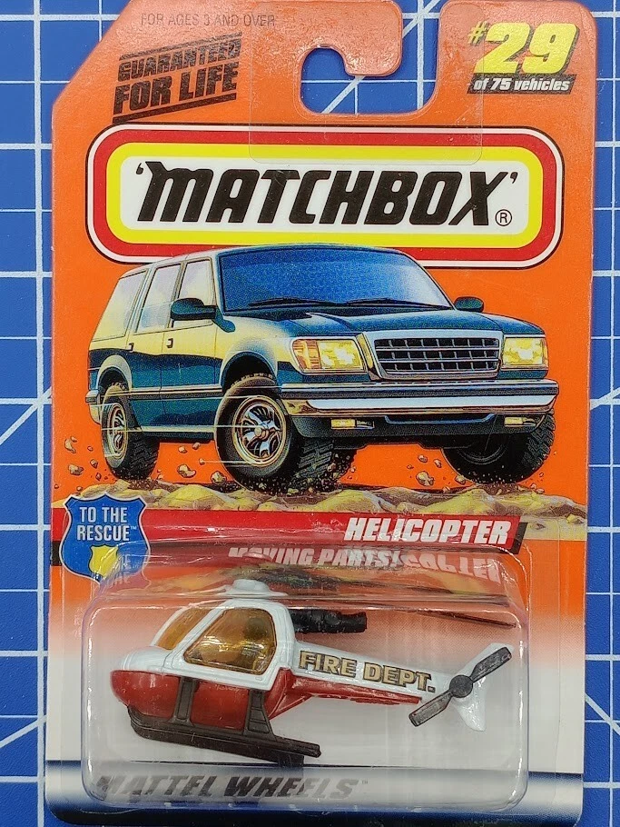 Matchbox #29 Helicopter Fire Dept White/Red 1:110 To The Rescue Series 1998 New - Image 2 of 3