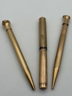 Antique Writing 2 Pencils & 1 Pen All Three Gold Filled WAHL #979F