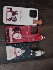 3 pack iPhone 14 Pro Max Christmas Cartoon Santa Claus Reindeer Polar Bear
