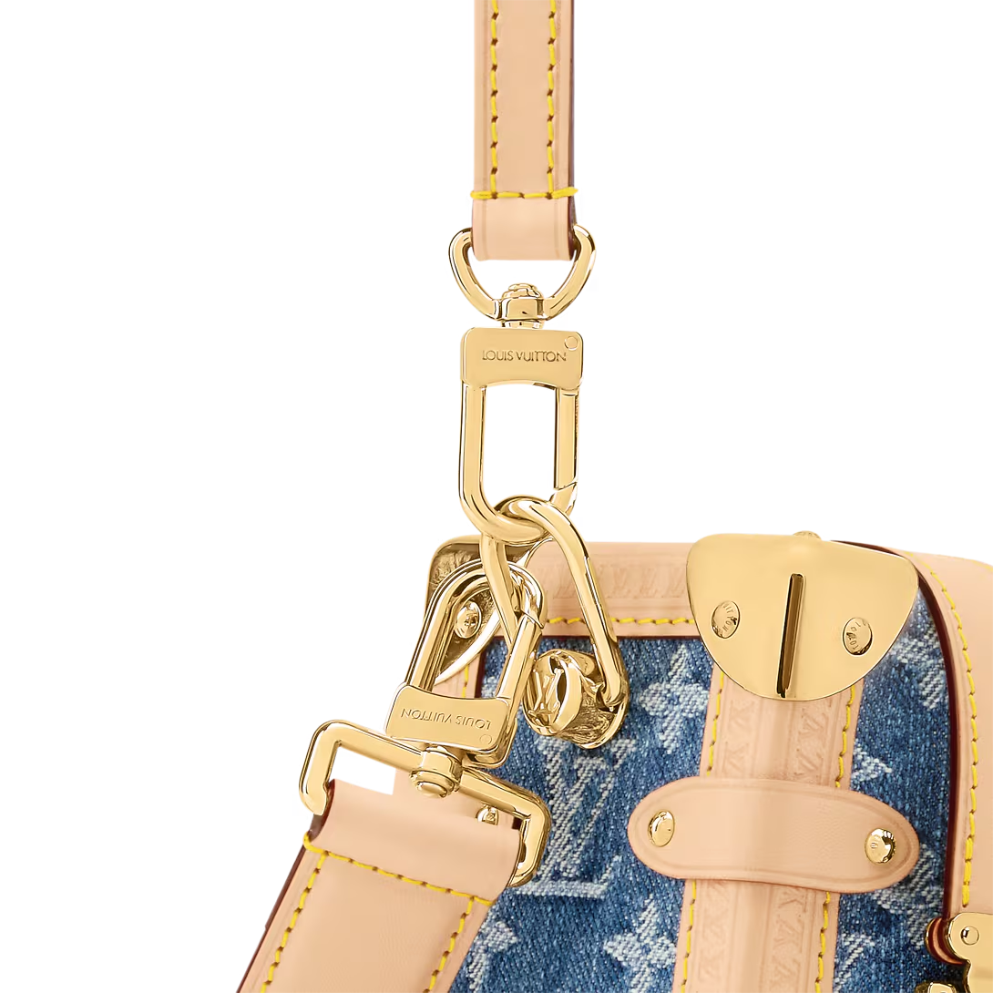 NEW Louis Vuitton Monogram Side Trunk MM Denim Shoulder Bag Blue