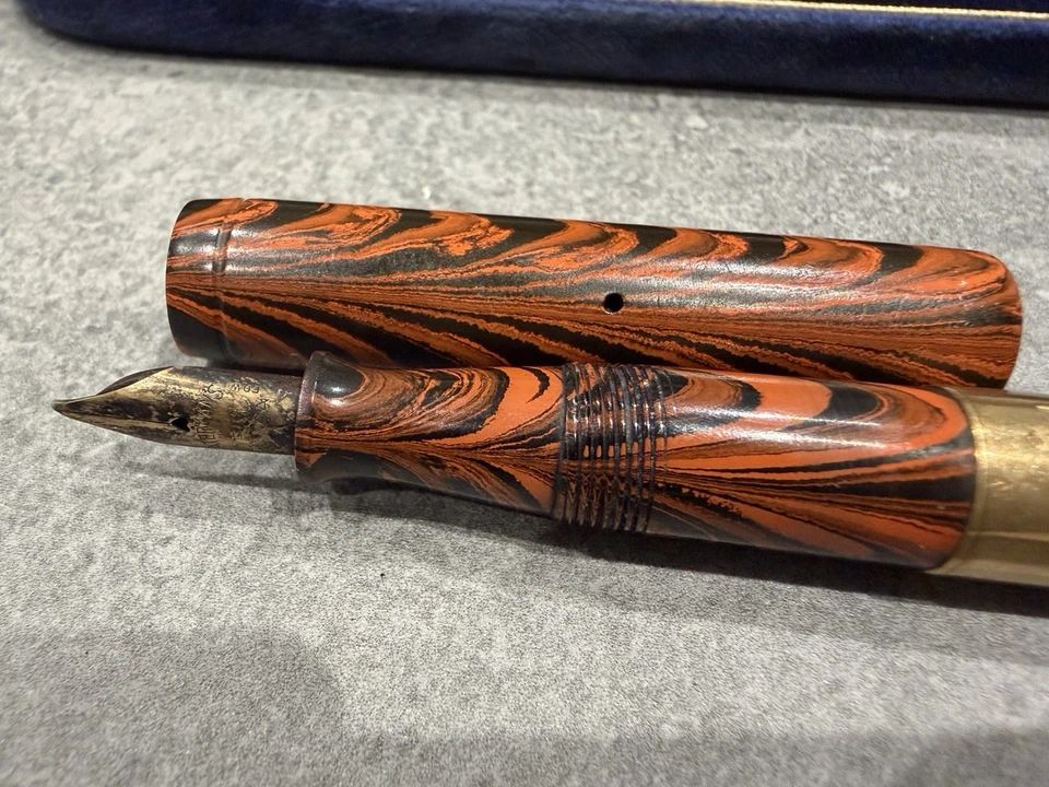 Waterman Pen Set 12 Antique 1915-1917 Gold Self Filler Unrestored +Original Case - Image 4 of 4