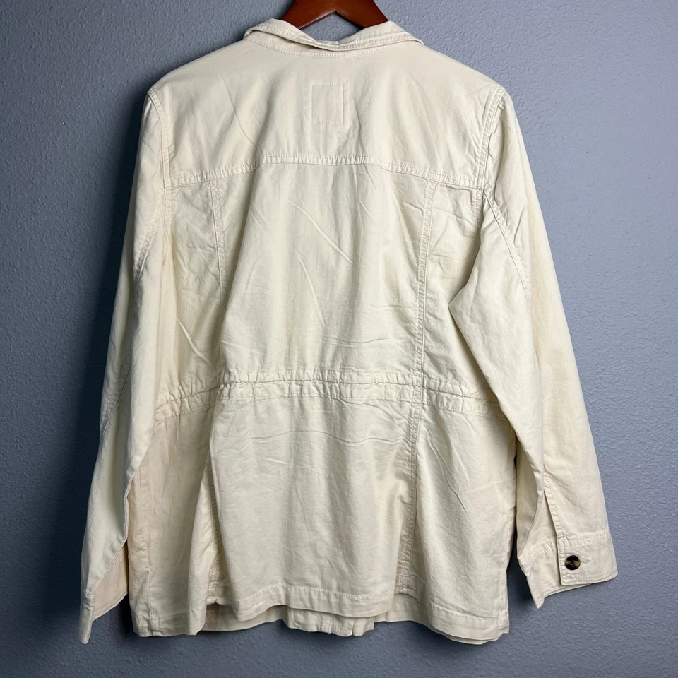 Chaqueta Anorak Sonoma XXL Beige Mezcla de Algodón Militar Utilidad Cremallera Completa para Mujer Foto 3 de 4