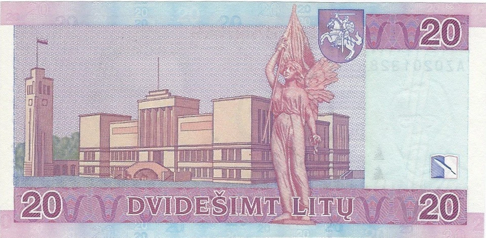 Lithuania 20 Litas 2007- Replacment - MWR RF4 - P69- UNC + gift! LIT3 Rep - Image 2 of 3