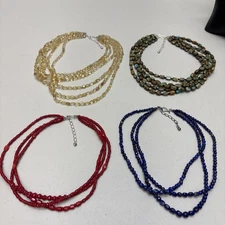 LOT OF 4 Mine Finds Jay King DRT 925 Sterling Statement Multi Strand Necklaces