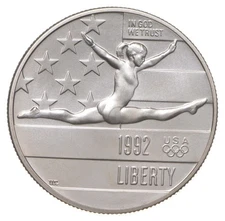 1992-P Unc BU Olympic Gymnastics Commemorative Half Dollar Uncirculated 50C Coin