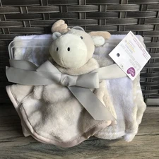 Walmart Parents Choice Tan Moose Satin Trim Security Blanket Lovey Set New! Gift
