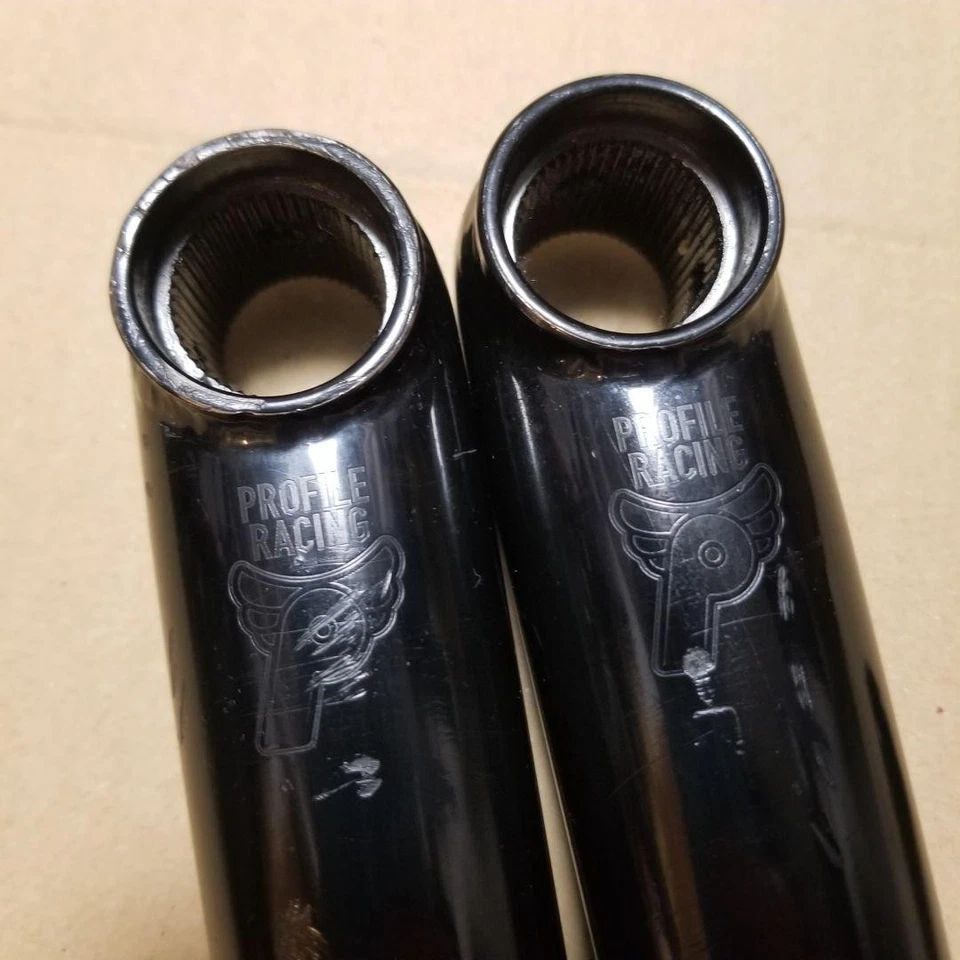 Juego de bielas PROFILE RACING Chromoly negro 175 mm husillo 22 mm bicicleta BMX MTB EE. UU. Foto 4 de 4