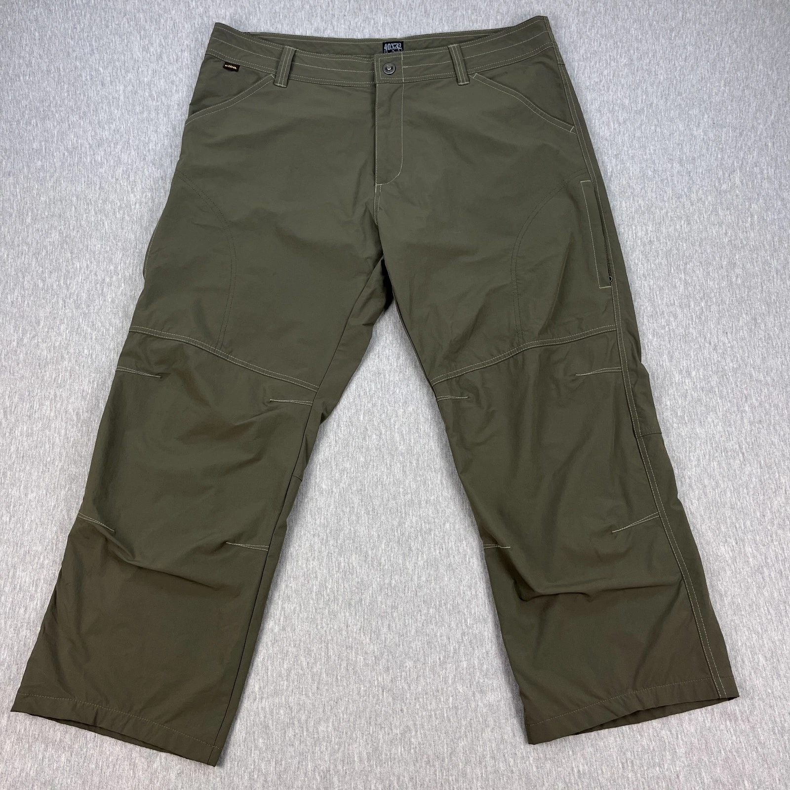 Kuhl Revolvr Cut-Off Pants Mens 40x32 *FITS 40x27 Army Olive Green Stretch Nylon