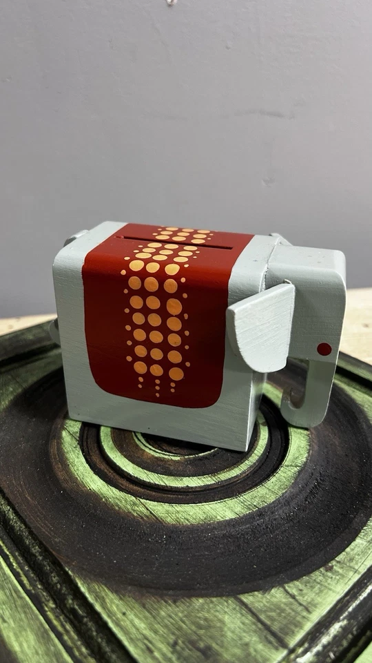 Banco de elefantes de madera alemán vintage que falta llave Foto 2 de 4