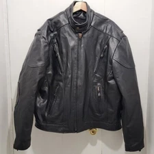Vintage Hot Leathers Men's Motorcycle Leather Jacket Size 52