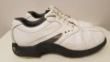 FootJoy SUPERLITES White Leather Lace-Up Soft Spike Golf Shoes for Men, Size 8