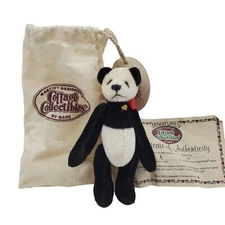 Ganz Cottage Collectibles Panda 4" Teddy Bear Plush Miniature Bag & Certificate