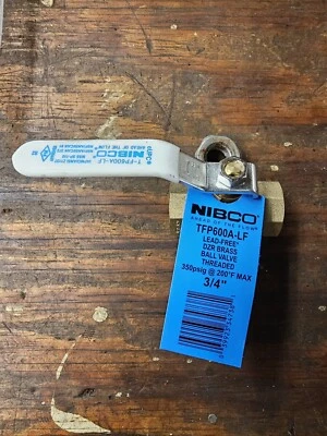 NIBCO 3/4" THREADED BRASS BALL VALVE LEAD FREE TFP600A-LF