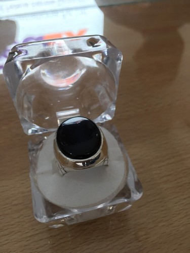 Original Black yemeni aqeeq akik haqeek stone ring without any treatment - Bild 5 von 9