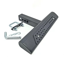 Tow Hitch Step Bar Tube Black 18" Straight Edge For 2" Receiver Heavy Duty Steel