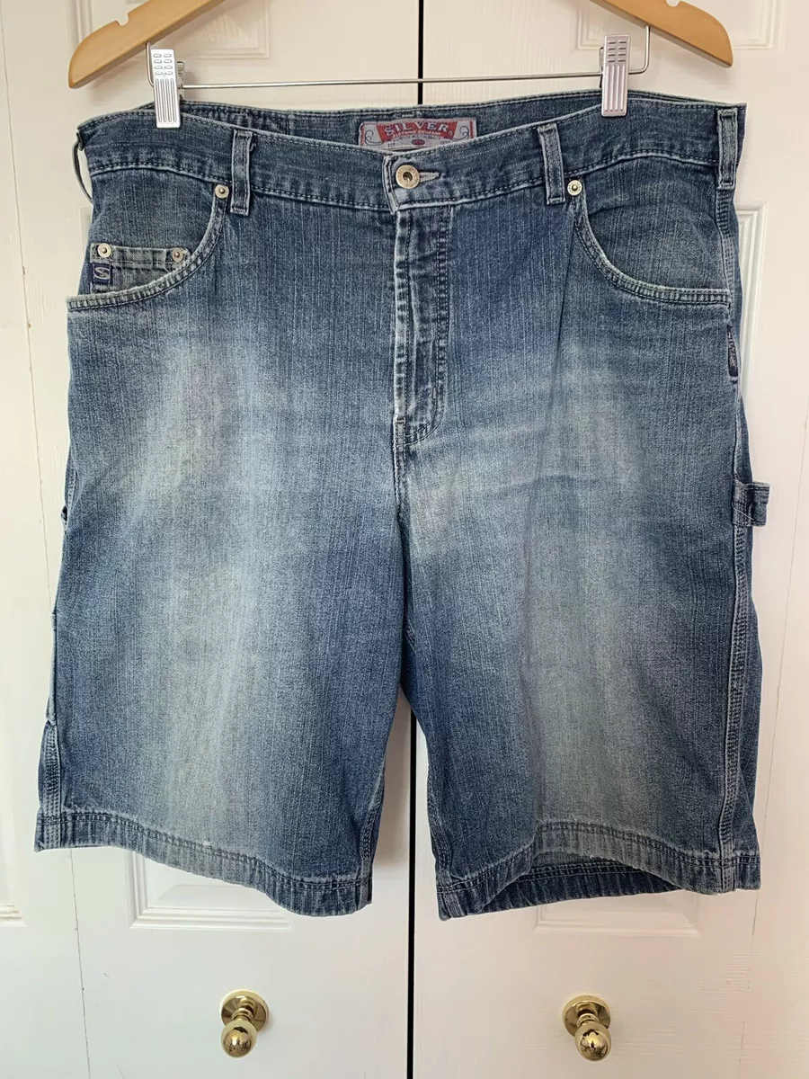 Mens silver jean shorts 2025