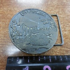 VINTAGE 1974  OKLAHOMA  STATEHOOD COMMEMORATIVE BELT BUCKLE