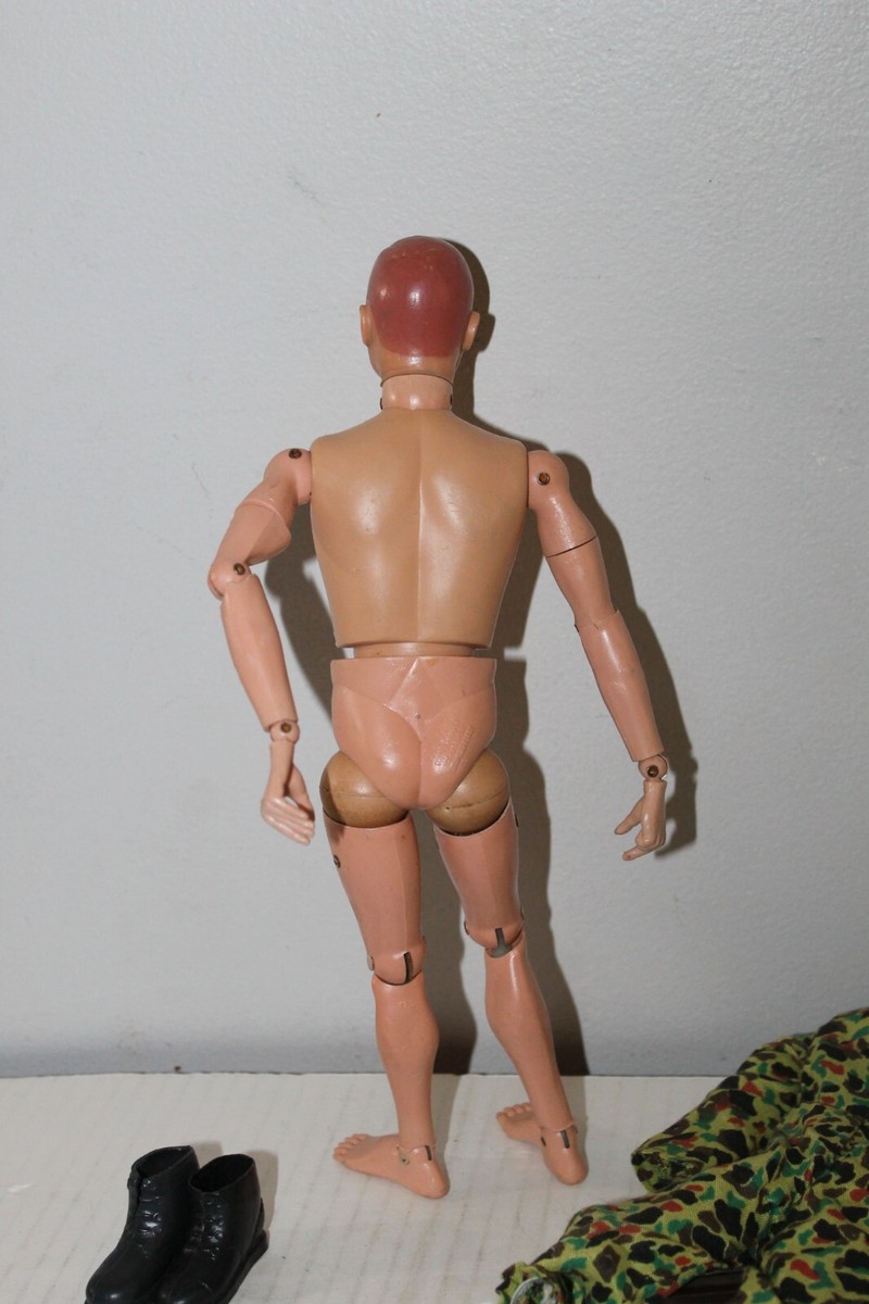 Vintage GI Joe 1964 Action Figure Doll reddish brown painted