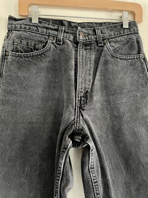 Vintage 90s Levis 554 High Waisted Faded Black Paper Tag Made in