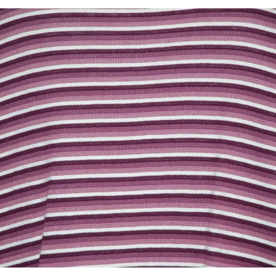 Camisa Top Bobbie Brooks Damas Tejida Talla XL Púrpura Rayas Manga Larga Henley St Foto 3 de 4