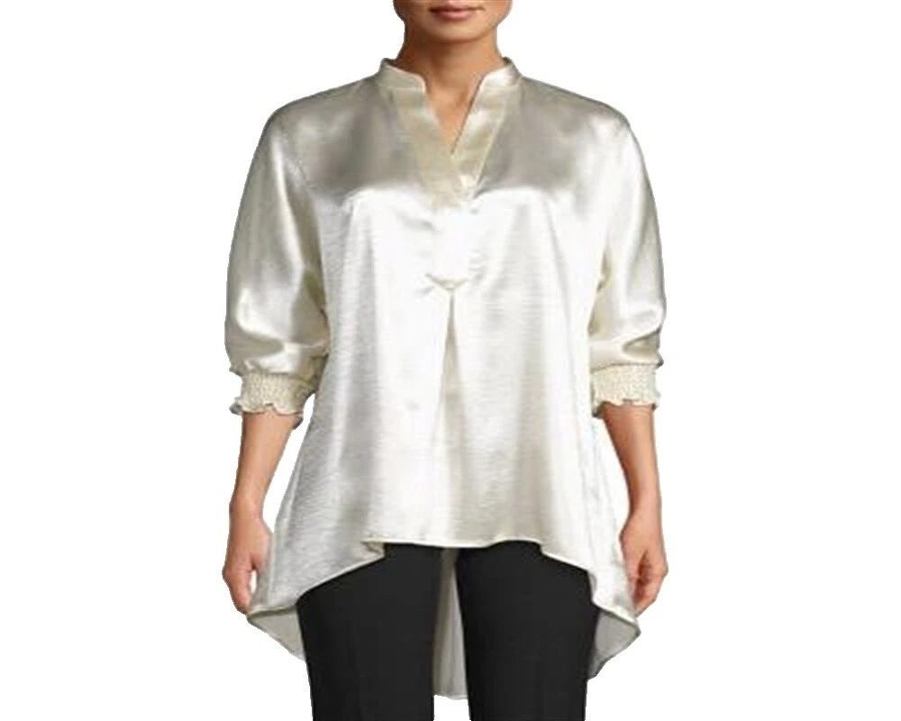 Camiseta blanca de poliéster Anne Klein para mujeres