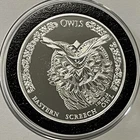 Eastern Screech Owl Chad Collector Coin 1 Troy Oz .999 Fine Silver Medal Round