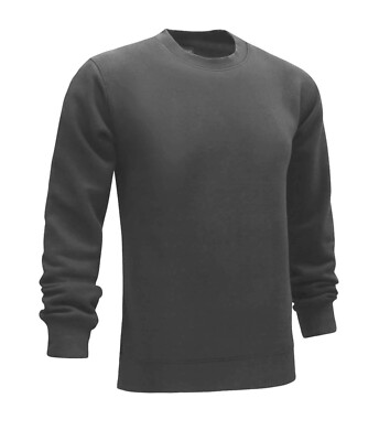 Mens Plain Sweatshirt Jumper Crew Neck Sweater Pullover Work Casual Top S-3XL