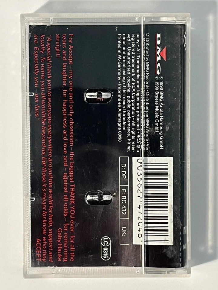 Accept - Staying A Life - Cassette Tape 1990 Live Compilation Rock Metal Rare - Image 2 of 4