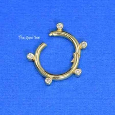 14mm 14K Yellow Gold Diamond Circle Shape Charm Holder Snap Locker Enhancer
