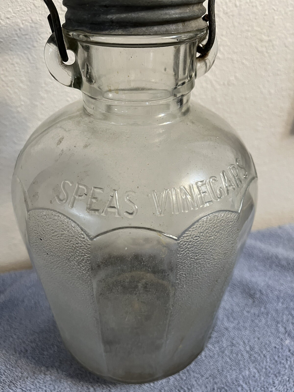 Vintage Speas Vinegar Embossed USAVIT JAR Gallon Jug With Cap