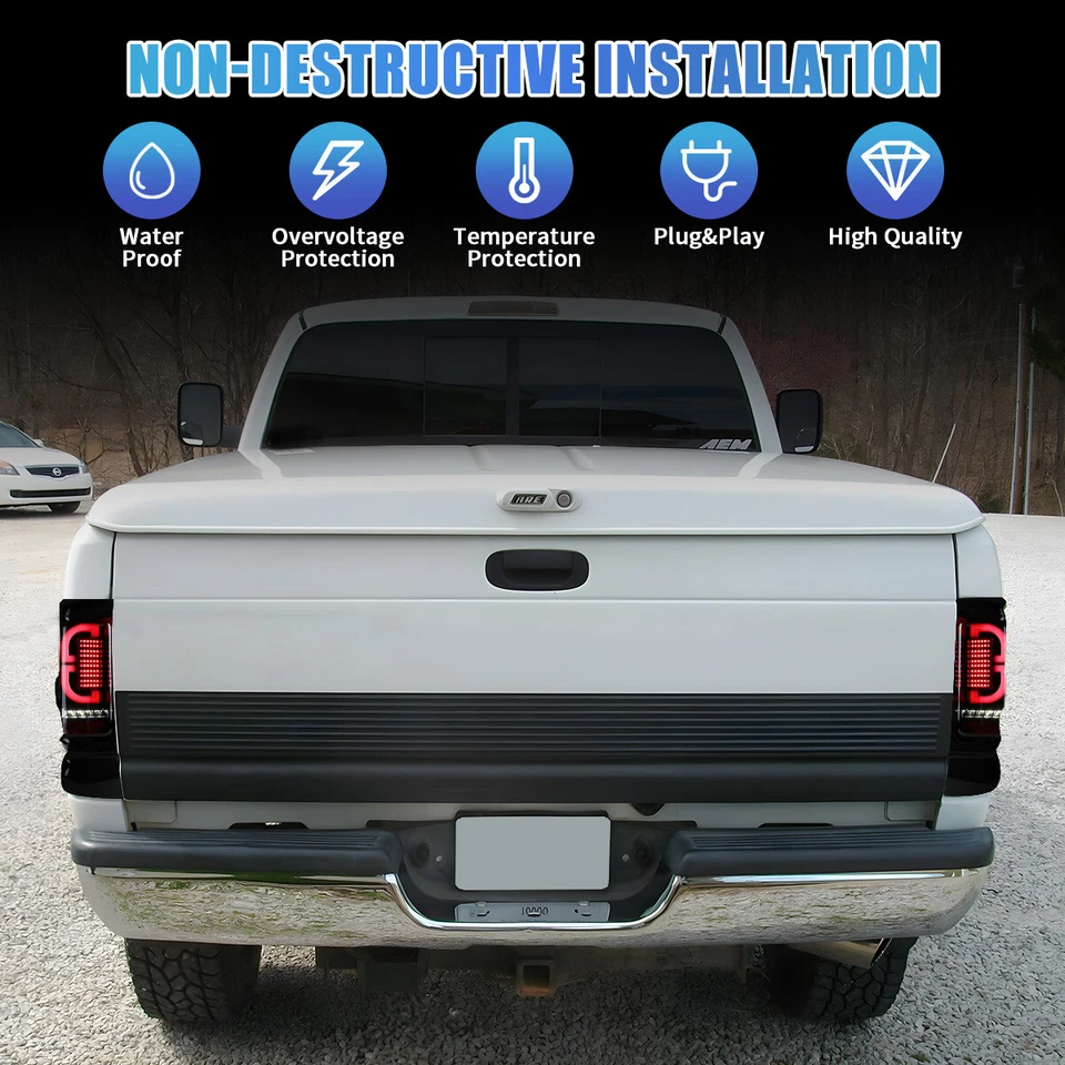 Tail Lights For 1995-2001 Dodge Ram 1500/2500/3500/4000 Taillights Led Indicator - Imagem 2 de 4
