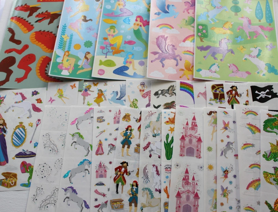 Mrs. Grossman sticker sheet You Choose - Fantasy Rainbow Fairy Princess Pirate