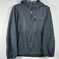 Free Country Kids Jacket Gray Hooded Fleece Knit Full Zip Jacket Sz Large 14-16
