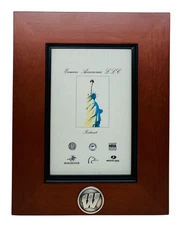 Wisconsin Badgers Wood Picture Frame with Emblem-Holds 4x6 Photo-Enmon-New