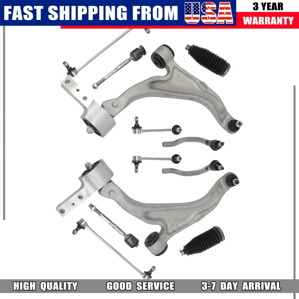 12x Front Lower Control Arms w/Ball Joints Tie Rod for 07-13 Acura MDX 10-13 ZDX - Image 4 of 4