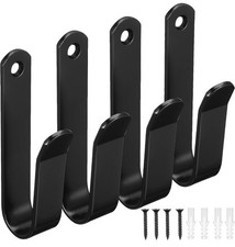 4 Pack Snowboard/Skateboa Wall Hooks Heavy Duty Screw in U-Shaped Storage Mount