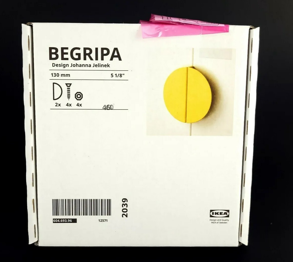 Ikea BEGRIPA Clip-On Handle 5 1/8″ Yellow 604.693.96 105.400.84