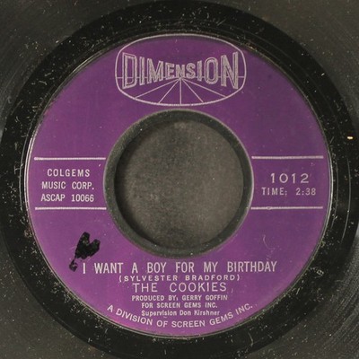 COOKIES: will power / i want a boy for my birthday DIMENSION 7'' Single 45 RPM