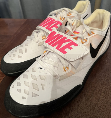 Mens 9 Nike Zoom Rotational 6 White Black Pink Throwing Shoes NEW