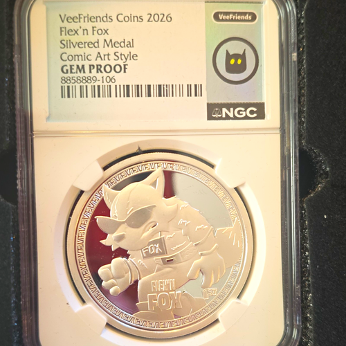 Commic Style VeeFriends Coins 2026 Flex'n Fox Silvered Medal Comic Art Style GEM ...