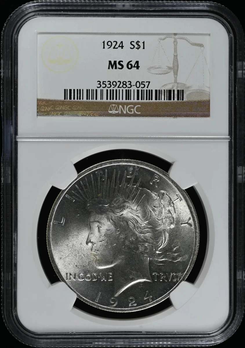 MS 64 Graded 1924 Year Peace Dollars (1921-1935) for sale | eBay
