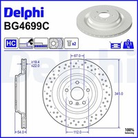 2X Delphi Bremsscheibe BG4699C FüR Mercedes GLE W166 Klasse GL X166 C292 GLS 250