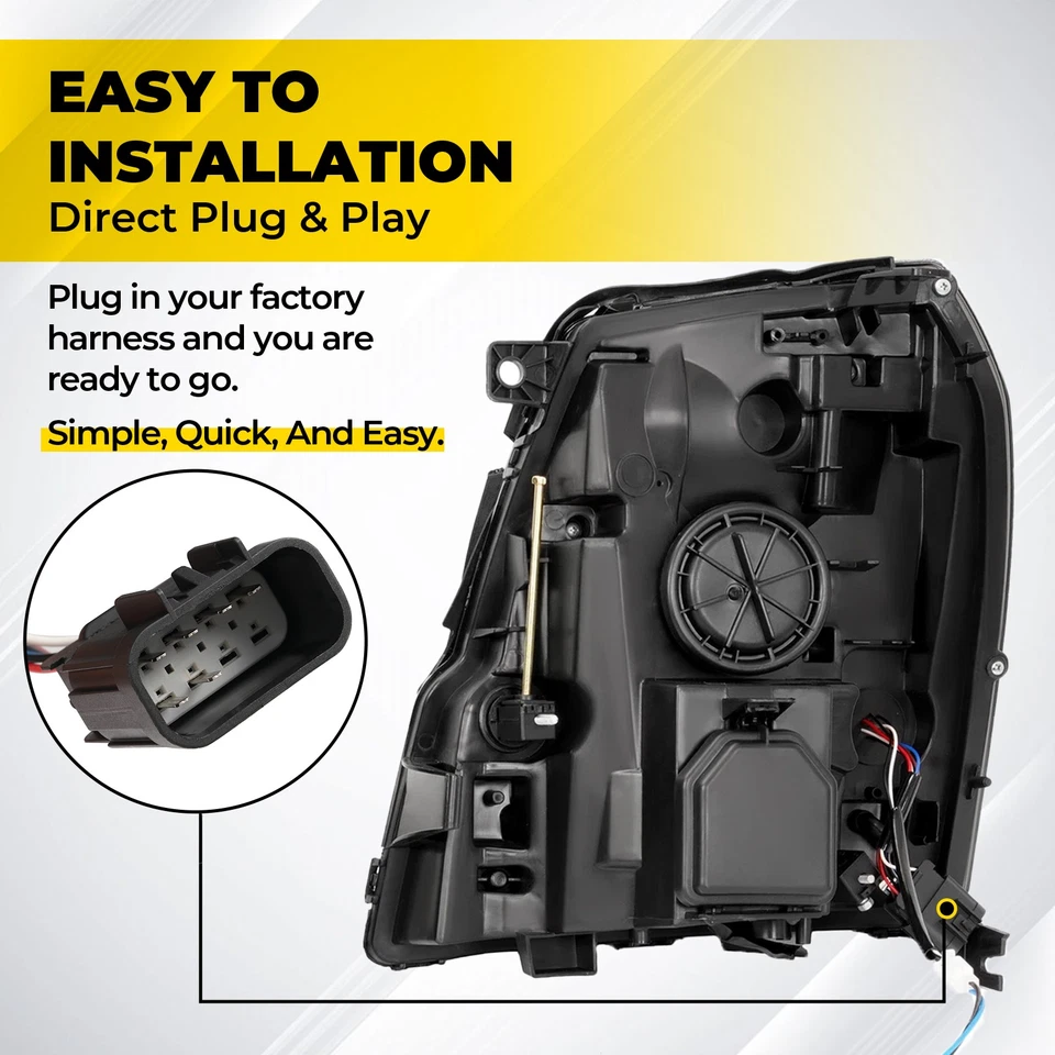 For Cadillac Escalade 2007-2010-2014 ESV EXT LED Projector Headlights HID/Xenon Foto 3 de 4