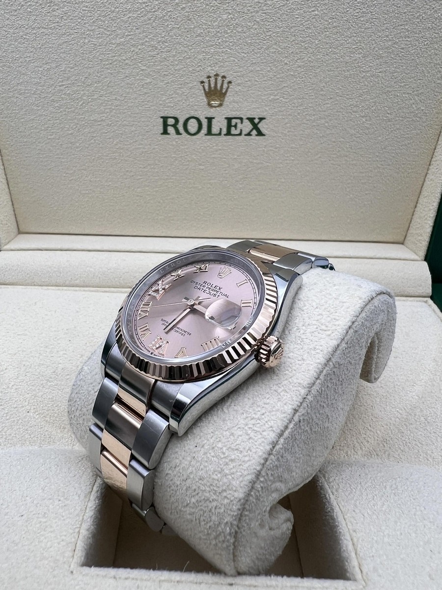 Rolex Datejust 36 126231 18K Rose Pink VI IX 6+9 Diamond Dial