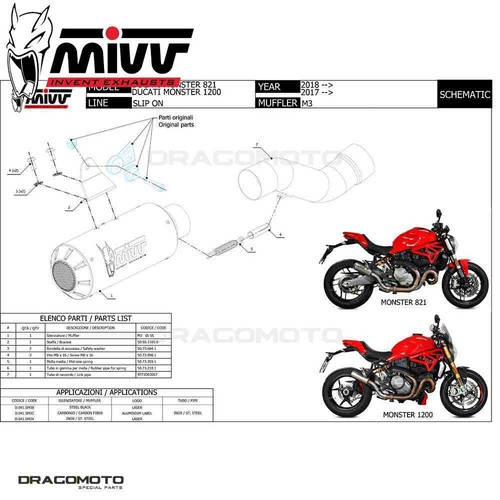 Scarico DUCATI MONSTER 1200 2019 2020 MIVV Mk3 RC - Foto 5 di 5