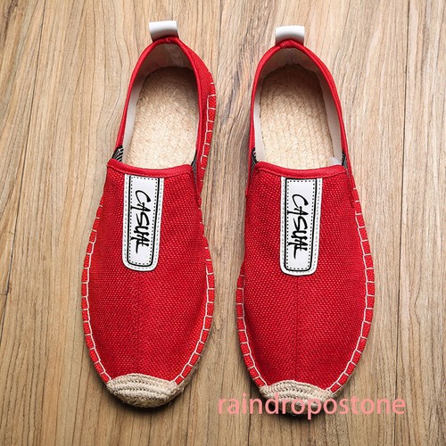 Herren Sommer Canvas Freizeit Leinen Halbschuh Flach Komfort Atmungsaktiv Slipper Schuhe - Bild 2 von 21
